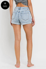 Load image into Gallery viewer, VERVET REBECCA PLUS SIZE HIGH RISE SINGLE CUFF DENIM SHORTS - krisglamcloset