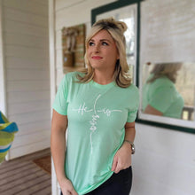 Load image into Gallery viewer, HE IS RISEN MINT EASTER SPRING EVERYDAY GRAPHIC TEE - krisglamcloset