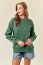 Load image into Gallery viewer, Round Neck Pleated Long Sleeve Fleece Sweatshirt - krisglamcloset