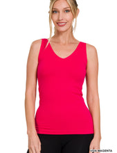 Load image into Gallery viewer, Zenana FRONT & BACK 2-WAY V-NECK / U-NECK SEAMLESS TANK - krisglamcloset