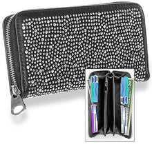 Load image into Gallery viewer, Rhinestone Covered Wallet - Black - krisglamcloset