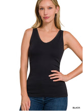 Load image into Gallery viewer, Zenana FRONT &amp; BACK 2-WAY V-NECK / U-NECK SEAMLESS TANK
