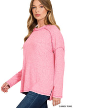 Load image into Gallery viewer, Soft Mélange Hacci Exposed Seam Hi-Low Tee