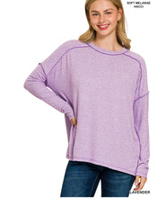 Load image into Gallery viewer, Soft Mélange Hacci Exposed Seam Hi-Low Tee