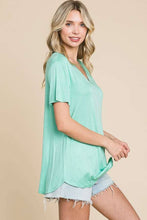 Load image into Gallery viewer, Semi Loose V Neck Sort Sleeve Top - krisglamcloset