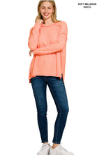 Load image into Gallery viewer, Soft Mélange Hacci Exposed Seam Hi-Low Tee