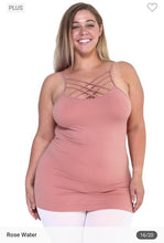 Load image into Gallery viewer, Womens Plus Seamless Triple Criss-Cross Front Cami - krisglamcloset