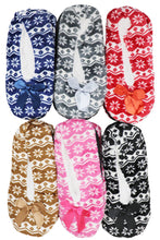 Load image into Gallery viewer, Chevron Snowflake Sherpa Fleece Lounge Sock Slippers - krisglamcloset
