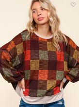 Load image into Gallery viewer, DROP SHOULDER COLOR BLOCK PLAID CHECK PRINT - krisglamcloset