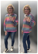 Load image into Gallery viewer, MULTI COLOR OMBRE LONG SLEEVE PULLOVER KNIT - krisglamcloset