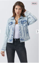 Load image into Gallery viewer, Acid Light Vintage Washed Denim Jacket - krisglamcloset