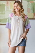 Load image into Gallery viewer, ET7861-10 URBAN RIBBED COLOR BLOCK TOP - krisglamcloset
