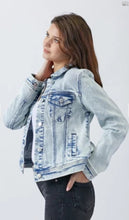 Load image into Gallery viewer, Acid Light Vintage Washed Denim Jacket - krisglamcloset
