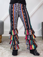 Load image into Gallery viewer, Girls Western Cutie Layered Flare Pants, Multi - krisglamcloset