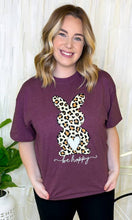 Load image into Gallery viewer, Be Hoppy Leopard Bunny T-Shirt - krisglamcloset