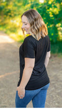 Load image into Gallery viewer, Chloe Cozy Tee - Black | Women's V-Neck Top - krisglamcloset
