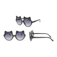 Load image into Gallery viewer, Girls Kids Sunglasses with Case Furry Cat White Case - krisglamcloset