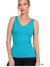 Load image into Gallery viewer, Zenana FRONT &amp; BACK 2-WAY V-NECK / U-NECK SEAMLESS TANK
