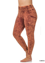 Load image into Gallery viewer, ZENANA PLUS MINERAL WASH WIDE WAISTBAND FULL LEGGINGS WITH POCKETS - krisglamcloset