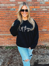 Load image into Gallery viewer, Let Them Black with Tan Puff Crewneck Sweatshirt - krisglamcloset