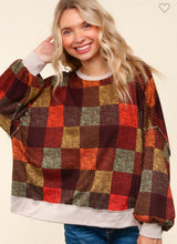 Load image into Gallery viewer, DROP SHOULDER COLOR BLOCK PLAID CHECK PRINT - krisglamcloset