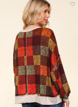 Load image into Gallery viewer, DROP SHOULDER COLOR BLOCK PLAID CHECK PRINT - krisglamcloset