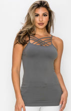 Load image into Gallery viewer, Womens Seamless Triple Criss-Cross Front Cami - krisglamcloset