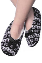 Load image into Gallery viewer, Chevron Snowflake Sherpa Fleece Lounge Sock Slippers - krisglamcloset