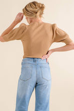 Load image into Gallery viewer, Puffed Half Sleeve Rib Basic Bodysuit - krisglamcloset