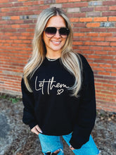 Load image into Gallery viewer, Let Them Black with Tan Puff Crewneck Sweatshirt - krisglamcloset