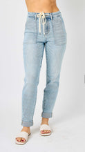 Load image into Gallery viewer, Judy Blue Light Wash Cuffed Denim Joggers - krisglamcloset