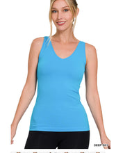 Load image into Gallery viewer, Zenana FRONT & BACK 2-WAY V-NECK / U-NECK SEAMLESS TANK - krisglamcloset