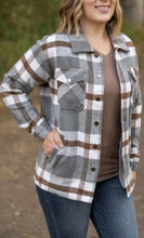 Load image into Gallery viewer, Norah Plaid Shacket - Grey and Tan | Women's Shacket - krisglamcloset