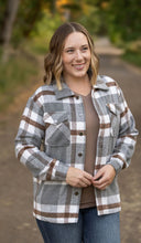 Load image into Gallery viewer, Norah Plaid Shacket - Grey and Tan | Women's Shacket - krisglamcloset
