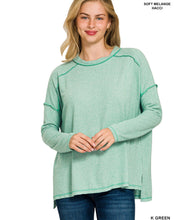Load image into Gallery viewer, Soft Mélange Hacci Exposed Seam Hi-Low Tee