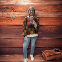 Load image into Gallery viewer, DROP SHOULDER COLOR BLOCK PLAID CHECK PRINT - krisglamcloset