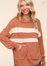 Load image into Gallery viewer, Color Block Pullover Hoodie Side Slits - krisglamcloset