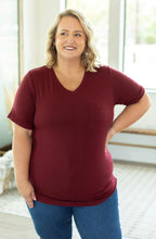 Load image into Gallery viewer, Michelle Mae Sophie Pocket Tee - Burgundy - krisglamcloset