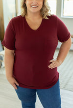 Load image into Gallery viewer, Michelle Mae Sophie Pocket Tee - Burgundy - krisglamcloset