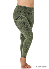 Load image into Gallery viewer, ZENANA PLUS MINERAL WASH WIDE WAISTBAND FULL LEGGINGS WITH POCKETS - krisglamcloset
