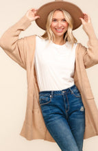 Load image into Gallery viewer, STRIPE TEXTURED OPEN CARDIGAN WITH POCKETS - krisglamcloset