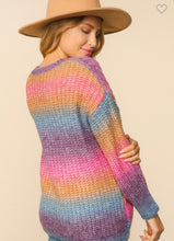 Load image into Gallery viewer, MULTI COLOR OMBRE LONG SLEEVE PULLOVER KNIT - krisglamcloset