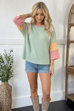 Load image into Gallery viewer, Mint Blossom Oversized Knit Tee