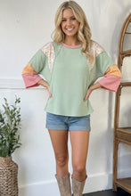 Load image into Gallery viewer, Mint Blossom Oversized Knit Tee