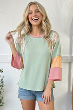 Load image into Gallery viewer, Mint Blossom Oversized Knit Tee