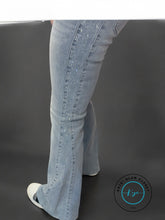 Load image into Gallery viewer, Judy Blue Rhinestone Side Panel Flare-Light Wash - krisglamcloset