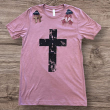 Load image into Gallery viewer, Distressed Cross Tee - krisglamcloset