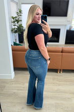 Load image into Gallery viewer, Miley High Waist Control Top Frayed Hem Flare Jeans - krisglamcloset