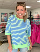 Load image into Gallery viewer, PREORDER ENDS Fri 7/12 at 6 pm seaside stripe top, blue - krisglamcloset