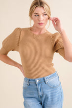 Load image into Gallery viewer, Puffed Half Sleeve Rib Basic Bodysuit - krisglamcloset